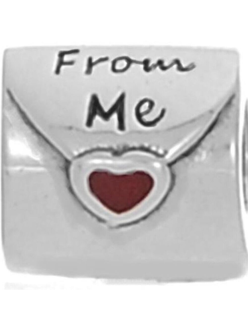 PANDORA 925 STERLING SILVER & ENAMEL "FROM ME TO MY LOVE" LETTER CHARM - Picture 2 of 4
